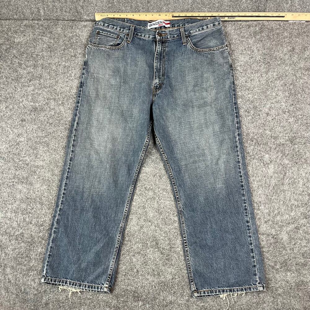 Denizen Levis‎ Jeans Mens Size 38x30 Blue Straight Leg Distressed Denim